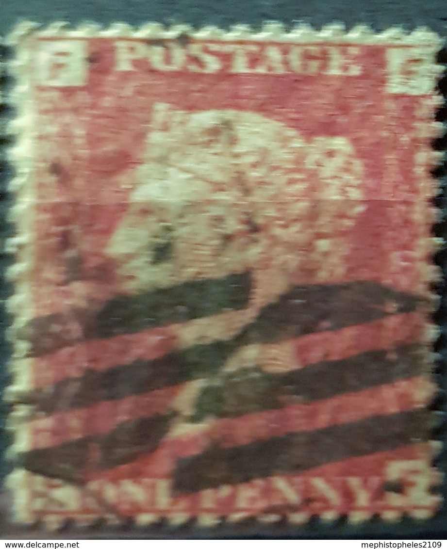 GREAT BRITAIN - Canceled Penny Red - Plate 203 - Sc# 33, SG# 43 - Queen Victoria 1p - Gebruikt