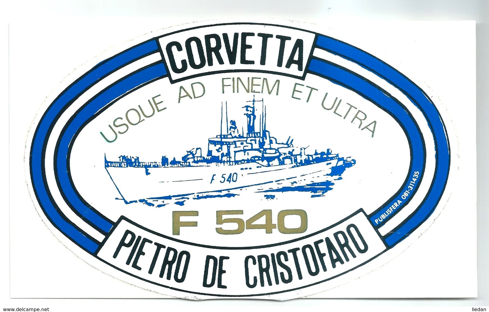 Corvetta PIETRO DE CRISTOFARO - Adesivo Su Cartoncino - Warships