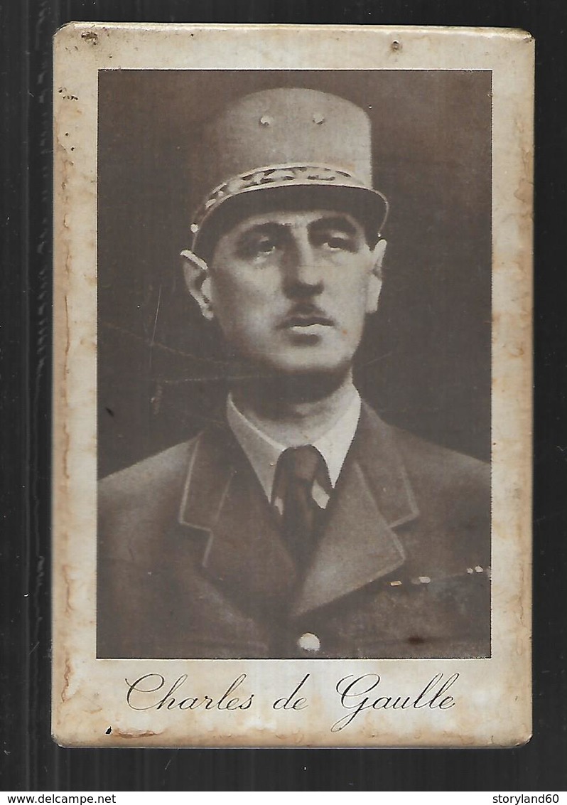 Plaque Métallique Format Carte Postale Charles De Gaulle - Personajes