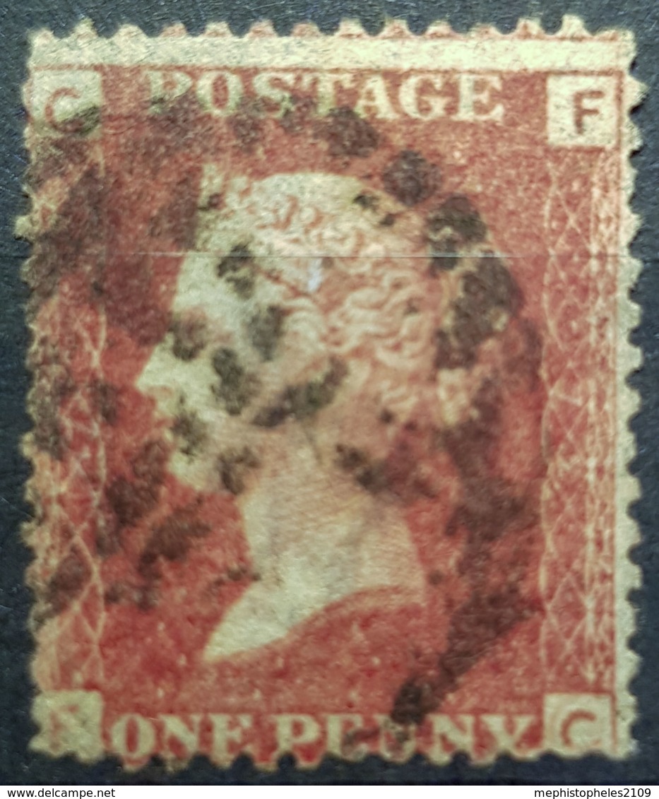 GREAT BRITAIN - Canceled Penny Red - Plate 72 - Sc# 33, SG# 43 - Queen Victoria 1p - Usati