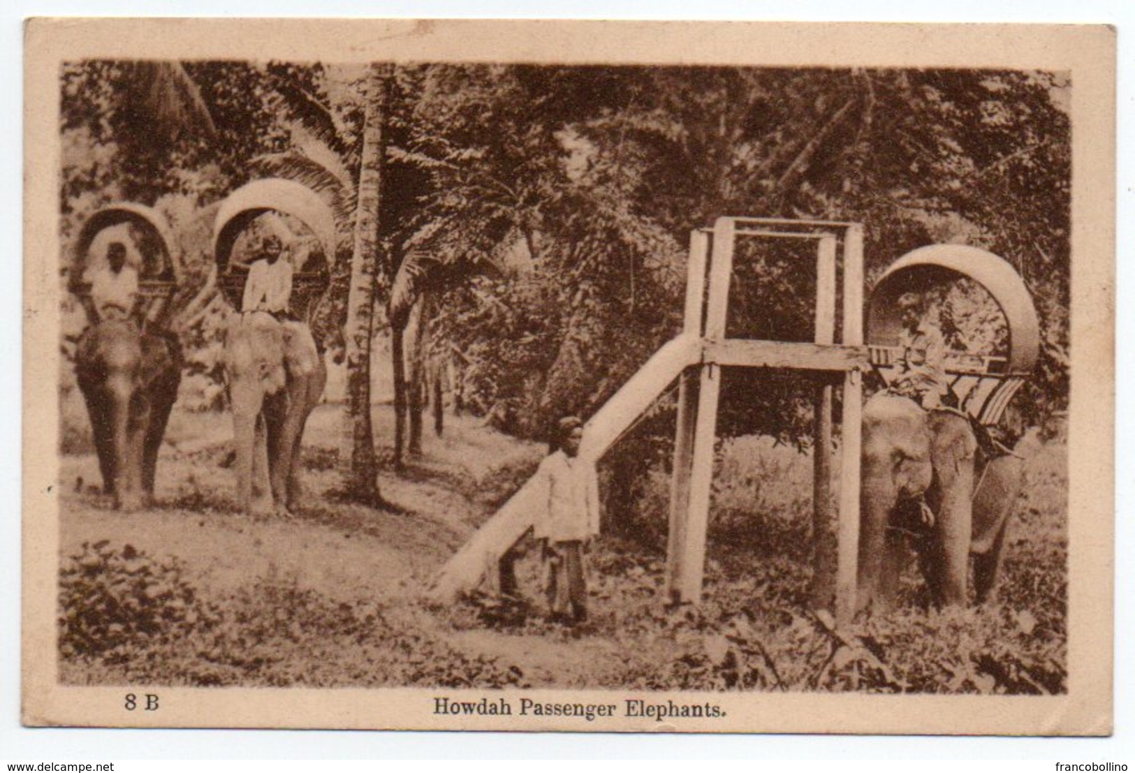 SIAM / THAILAND-HOWDAH PASSENGER ELEPHANTS / CIRCULATED FROM SINGAPORE TO ITALY (CHAMPORCHER-VALLE D'AOSTA) 1922 - Thaïland