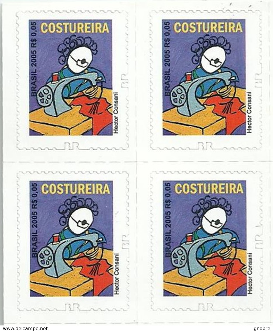 BRAZIL 2005 2011 01 Block Of 4 Stamps - COSTUREIRA Seamstress  - Adesive. Regular Emission (#839)- New Mint (GN 0380). - Neufs