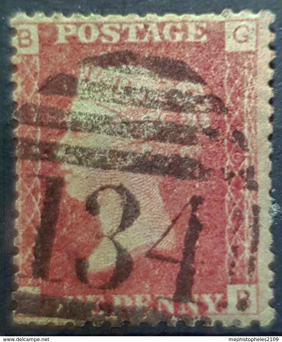 GREAT BRITAIN - Canceled Penny Red - Plate 107 - Sc# 33, SG# 43 - Queen Victoria 1p - Oblitérés