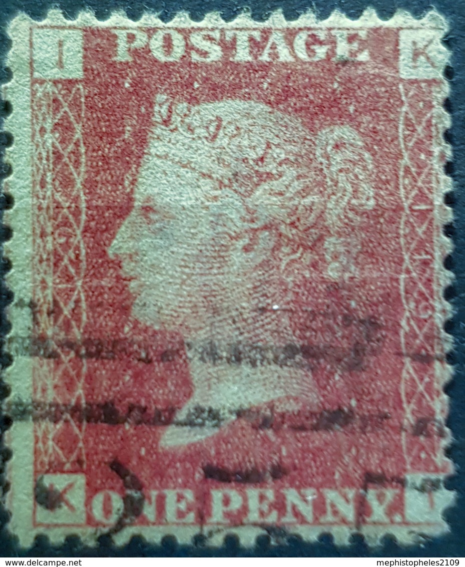 GREAT BRITAIN - Canceled Penny Red - Plate 119 - Sc# 33, SG# 43 - Queen Victoria 1p - Used Stamps