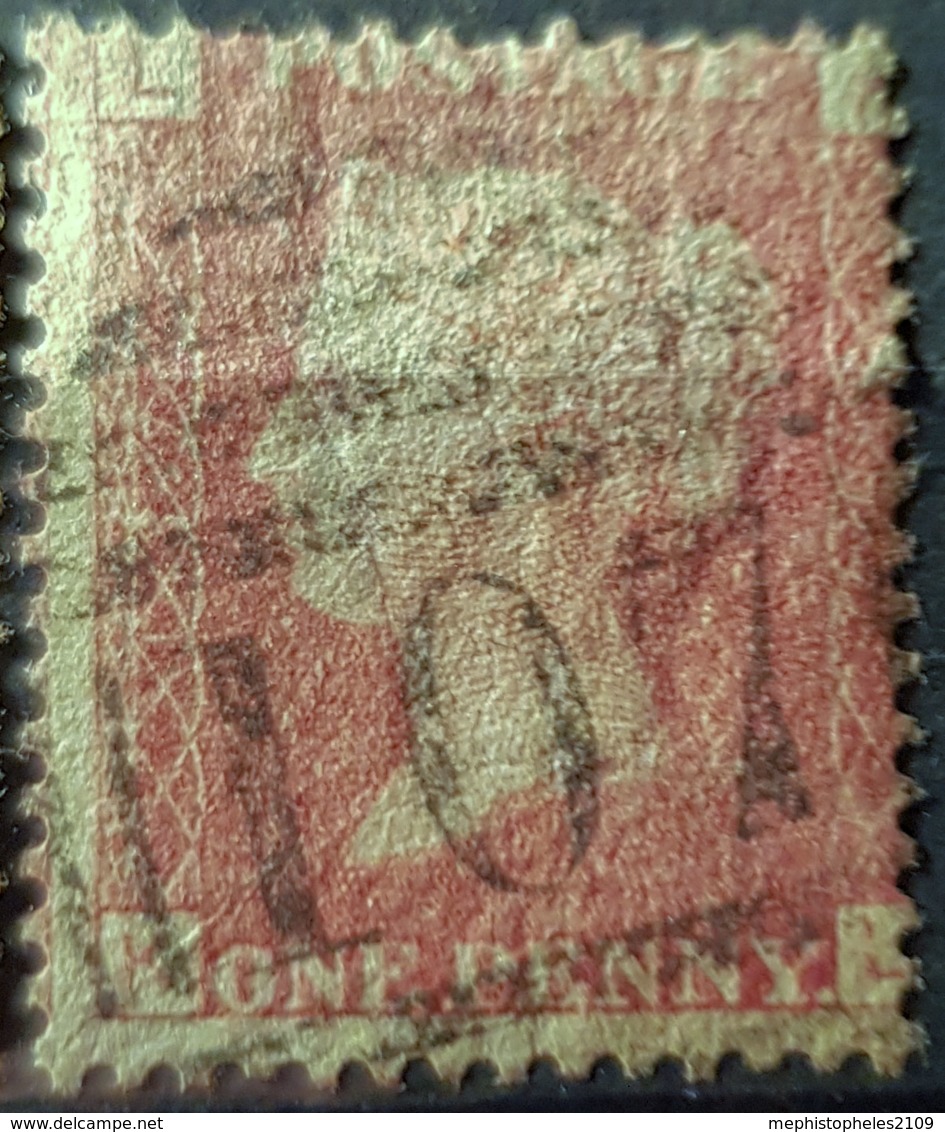 GREAT BRITAIN - Canceled Penny Red - Plate 187 - Sc# 33, SG# 43 - Queen Victoria 1p - Used Stamps
