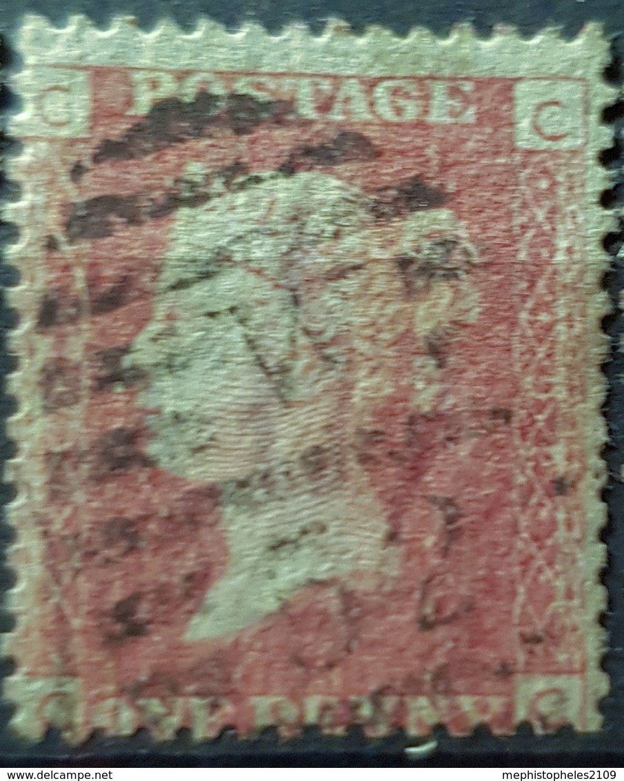 GREAT BRITAIN - Canceled Penny Red - Plate 192 - Sc# 33, SG# 43 - Queen Victoria 1p - Usati