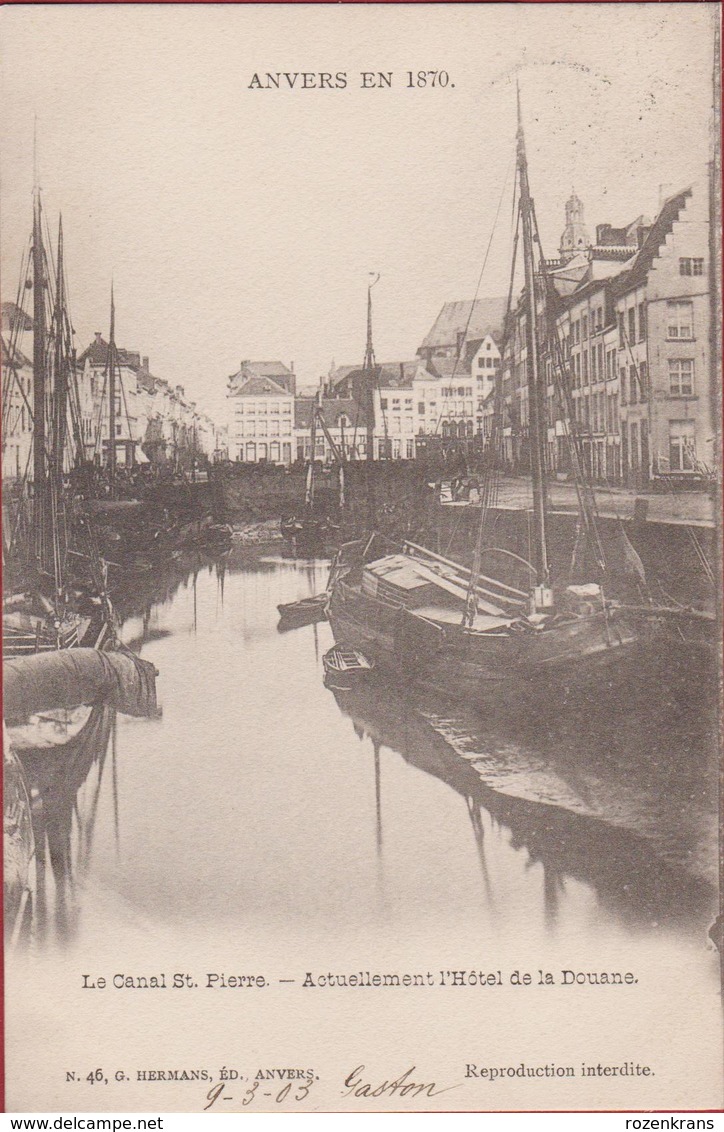 Anvers 1870 Le Canal St. Saint Pierre Sint Pietersvliet Antwerpen Vliet Ruien Rui (In Zeer Goede Staat) - Antwerpen