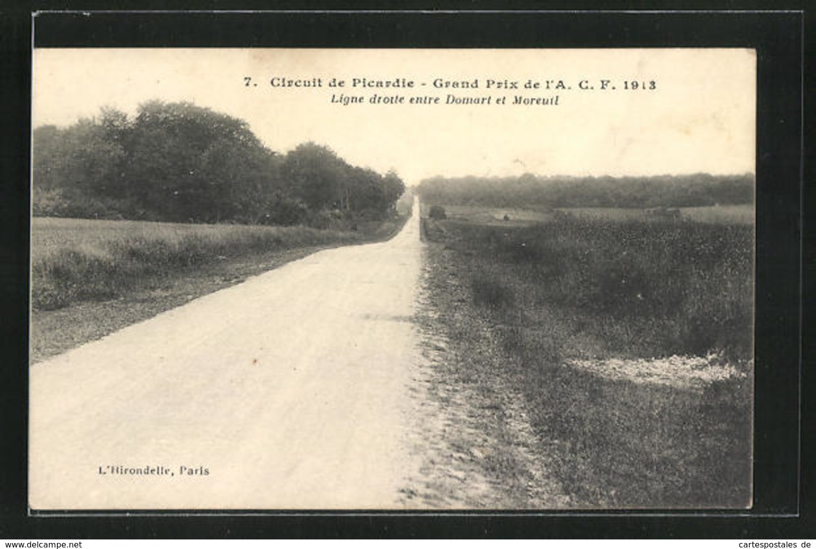 AK Circuit De Picardie, Grand Prix De L`A.C.F., Ligne Droite Entre Domart Et Moreuil, Autorennen - Sonstige & Ohne Zuordnung