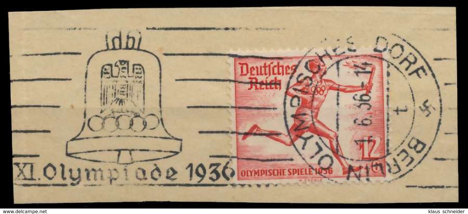 DEUTSCHES REICH 1936 Nr 613 Gestempelt Briefstück X906A12 - Used Stamps