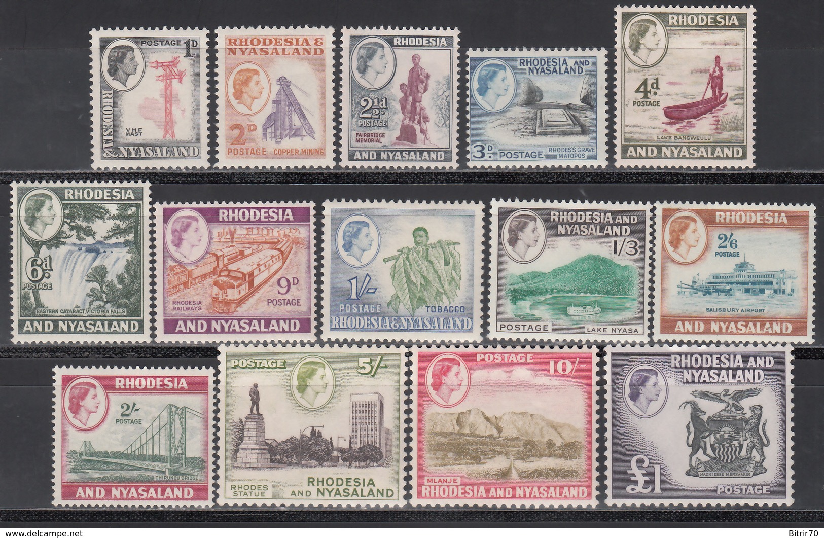 1959-62  Yvert Nº 20 / 32 MNH - Rhodesien & Nyasaland (1954-1963)