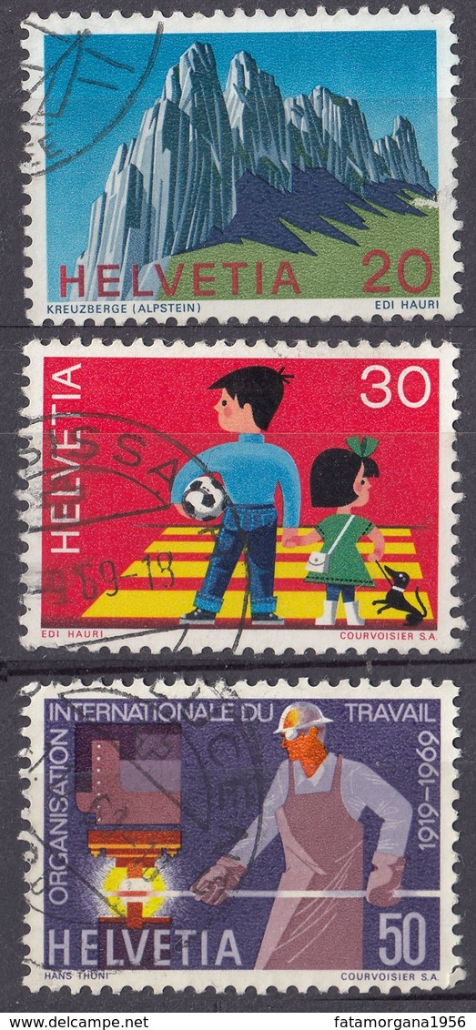 HELVETIA - SUISSE - SVIZZERA - 1969 - Serie Completa Usata Composta Da 3 Valori: Yvert 838/840. - Usati