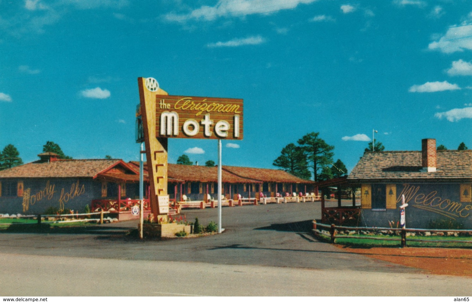 Flagstaff Arizona, The Arizonian Motor-Lodge C1950s/60s Vintage Postcard - Other & Unclassified