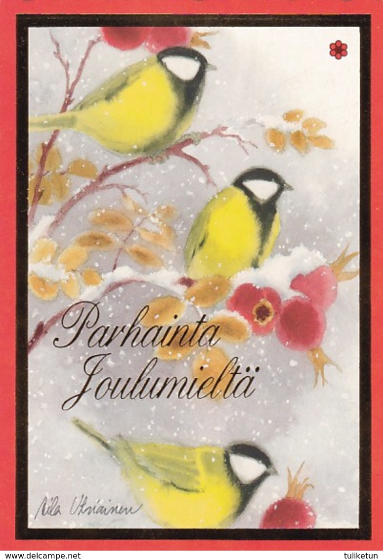 Postal Stationery - Birds - Great Tits In Winter Landscape - Finnish Cancer Patients - Suomi Finland - Postage Paid - Entiers Postaux