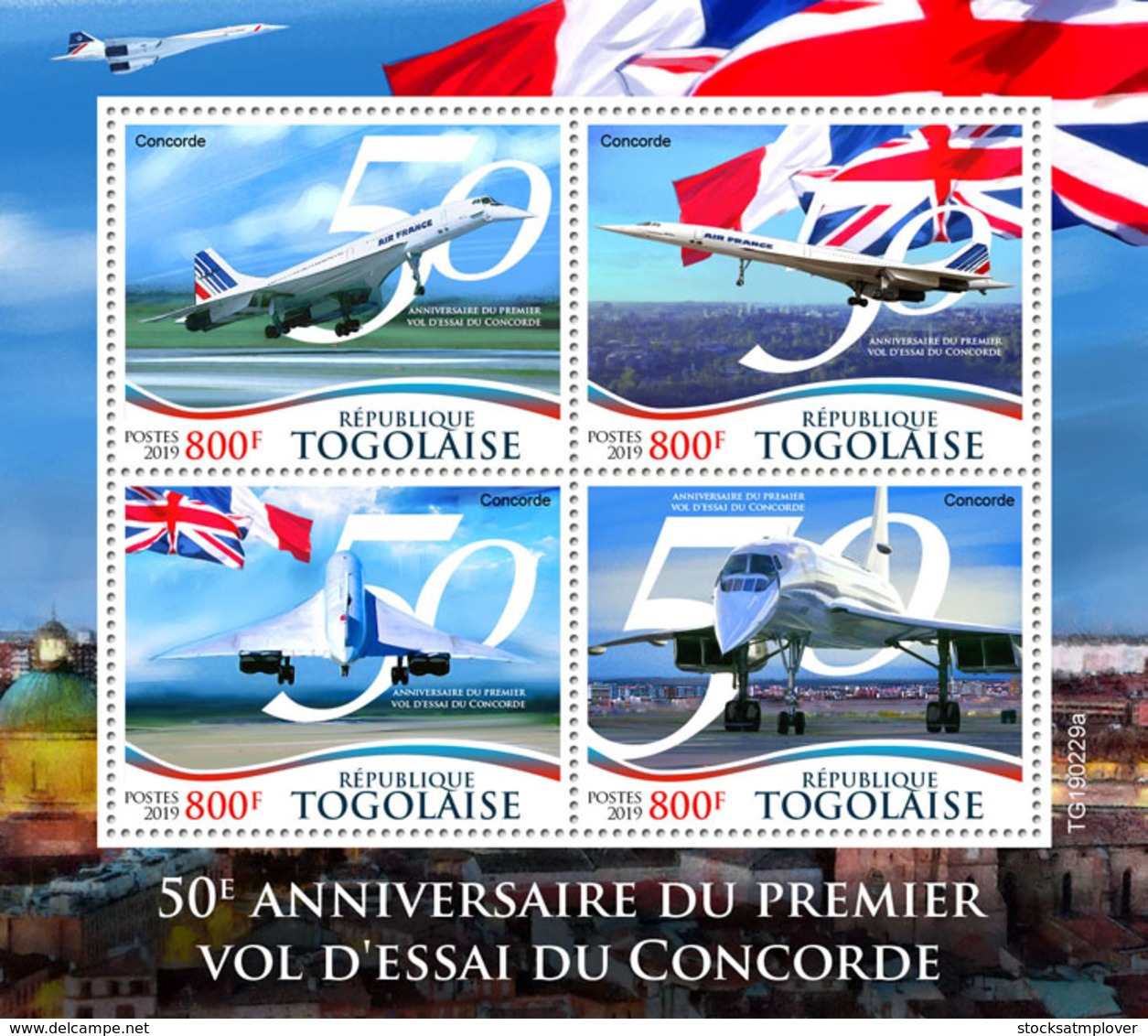 Togo  2019  First Test Flight Of Concorde, Airplanes  S201907 - Togo (1960-...)