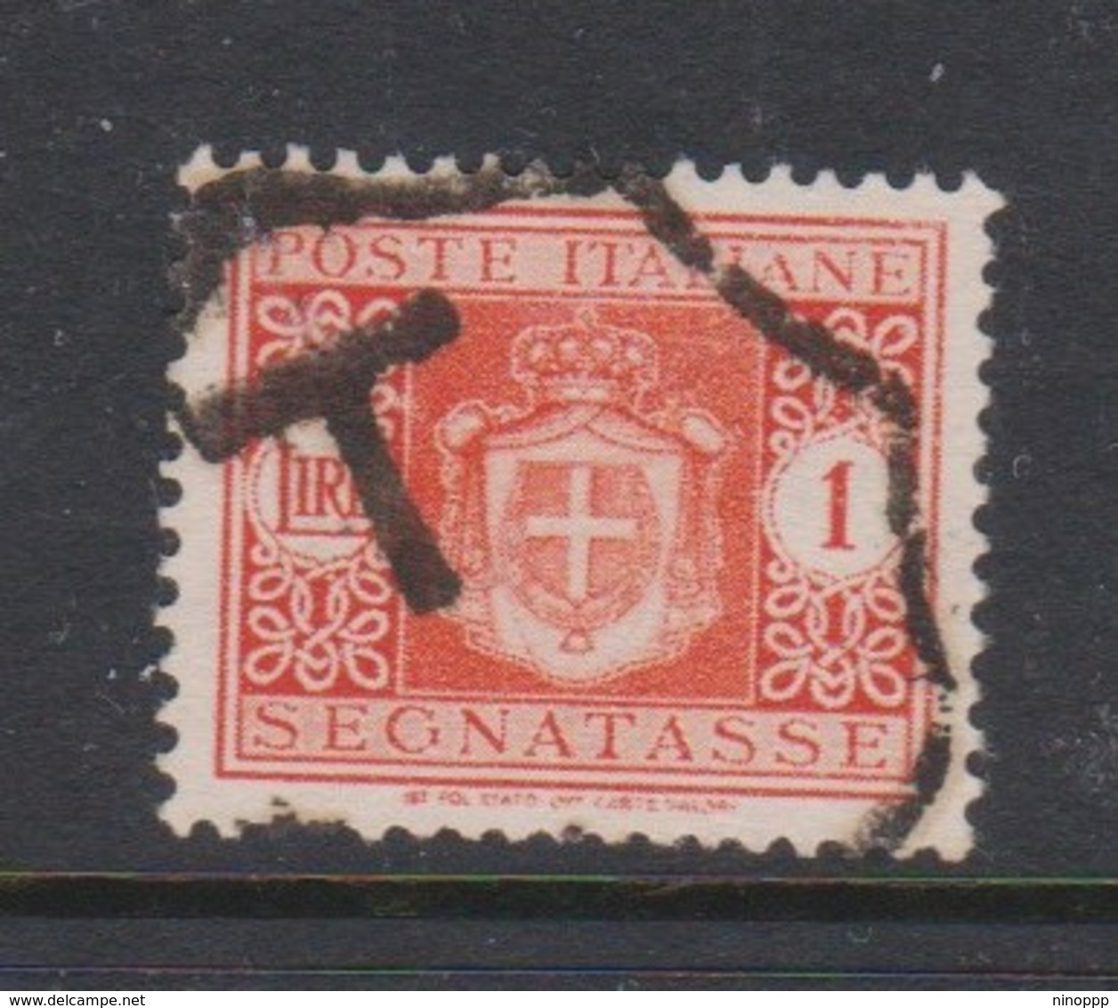 Italy PD 81 1945 Lieutenance  Postage Due,lire 1 Orange,no Watermark,used - Postage Due