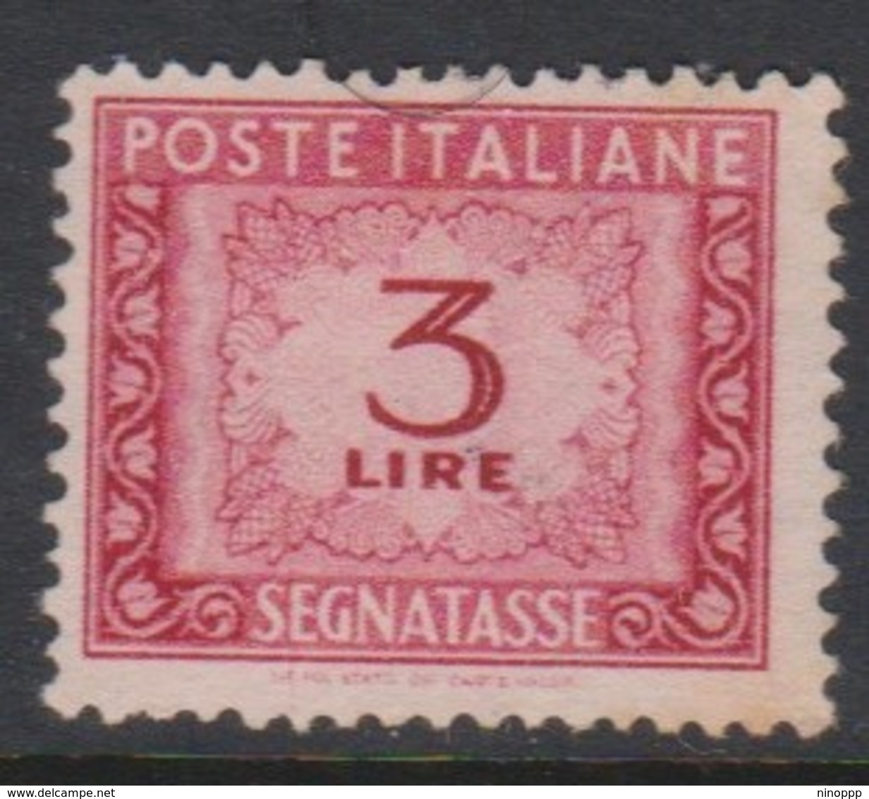 Italy PD 99 1947-54 Republic  Postage Due,watermark Flying Wheel,lire 3 Carmine,used - Postage Due