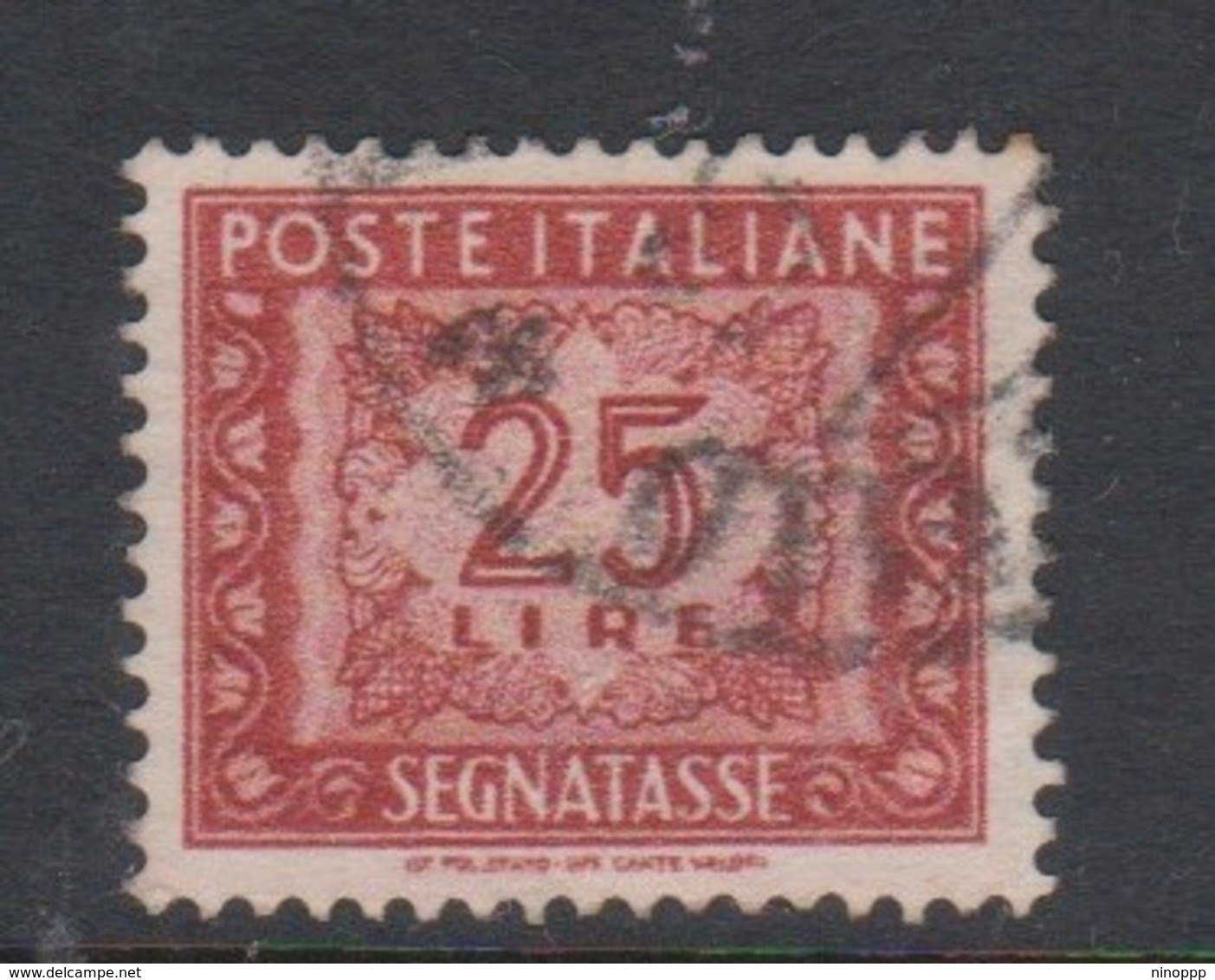 Italy PD 107  1947-54 Republic  Postage Due,watermark Flying Wheel,lire 25 Red Brown,used - Postage Due