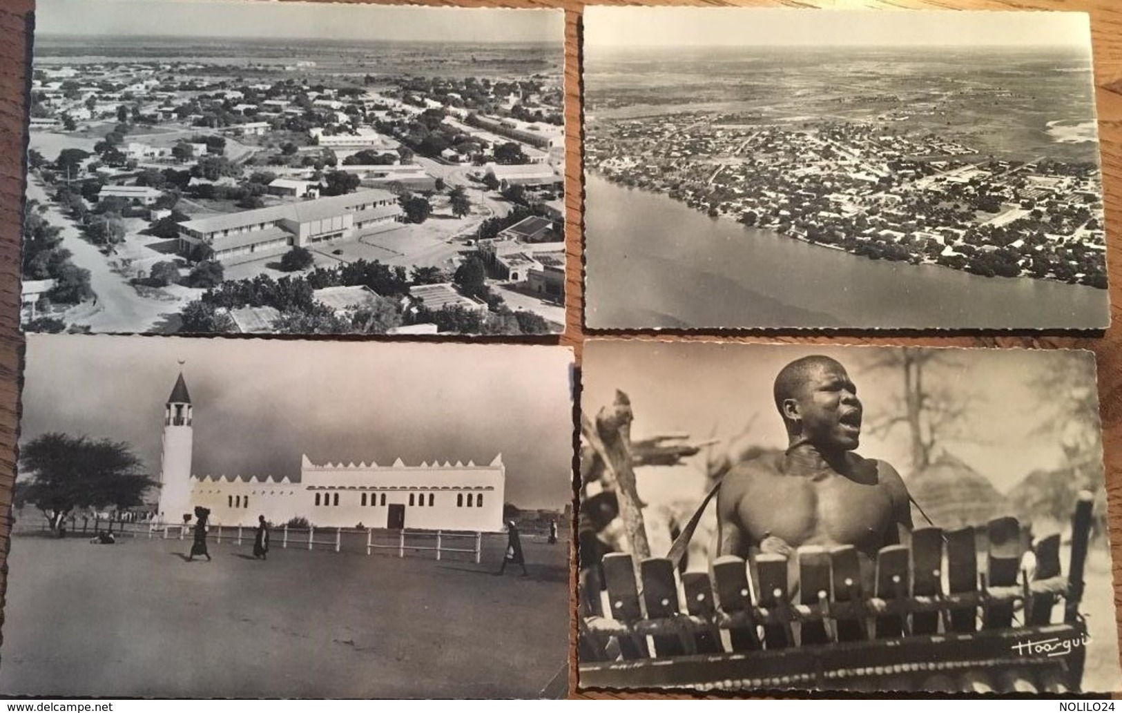 4 CPA Cpsm, Tchad, Fort-Lamy, Vue Générale, Place De La Mosquée,, Joueur De Balafon - Chad