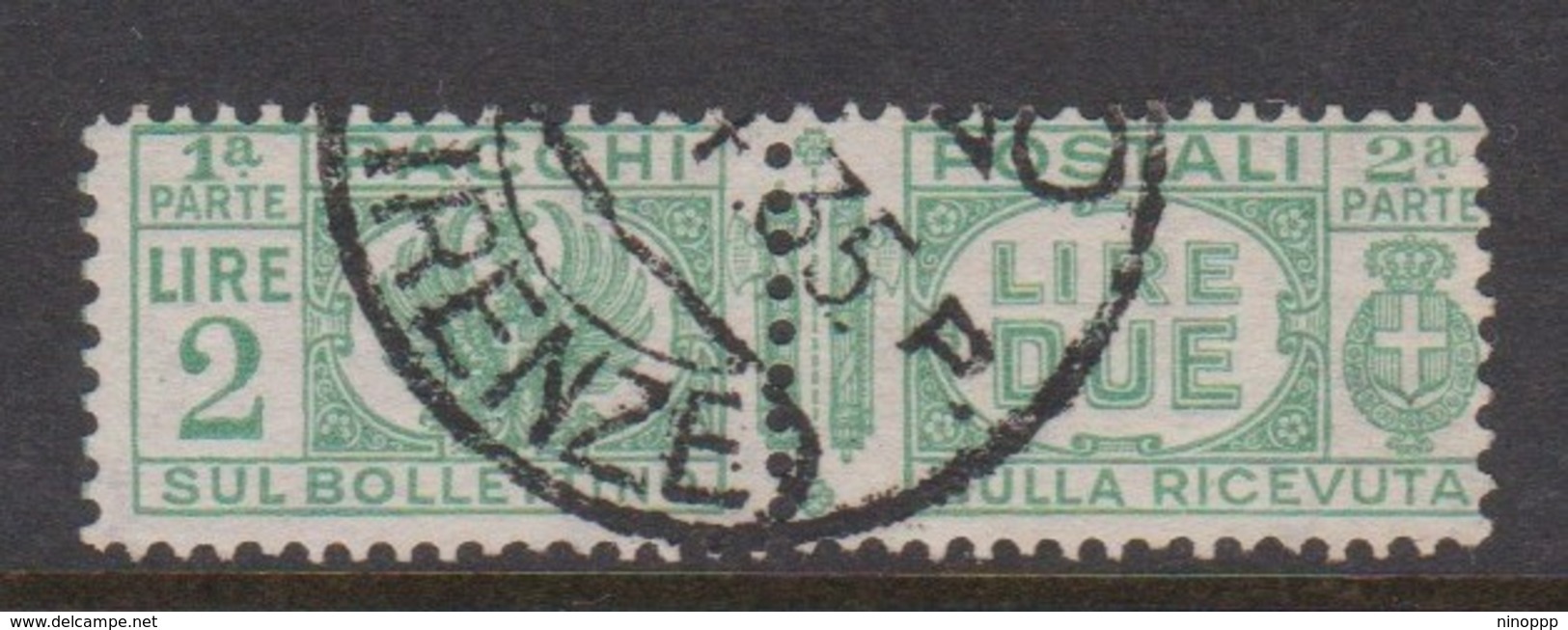 Italy PP 31 1927-32 King Victor Emanuel ,parcel Post, Lire 2 Green,Used - Postal Parcels