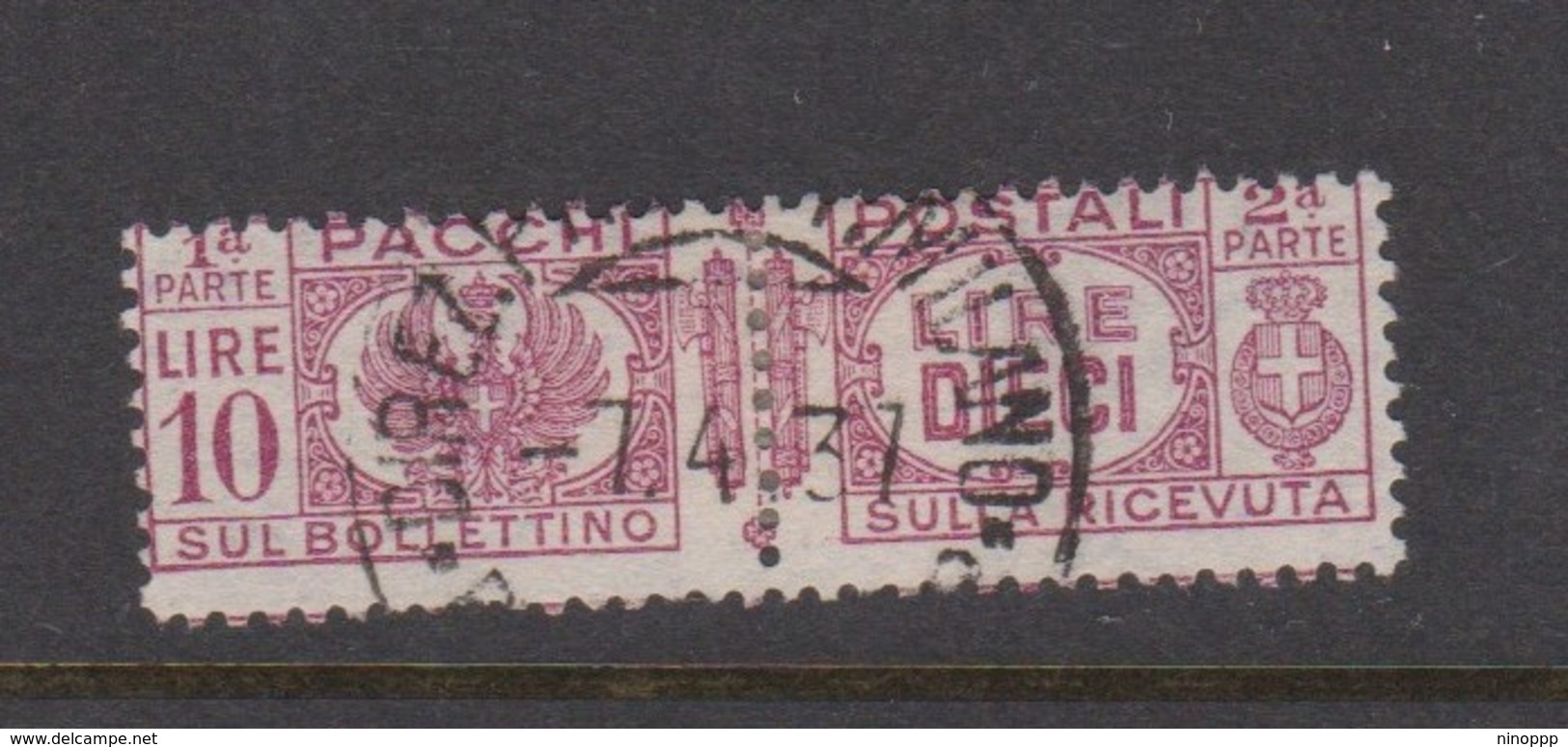 Italy PP 34 1927-32 King Victor Emanuel ,parcel Post, Lire 10 Rose Lilac,Used - Colis-postaux