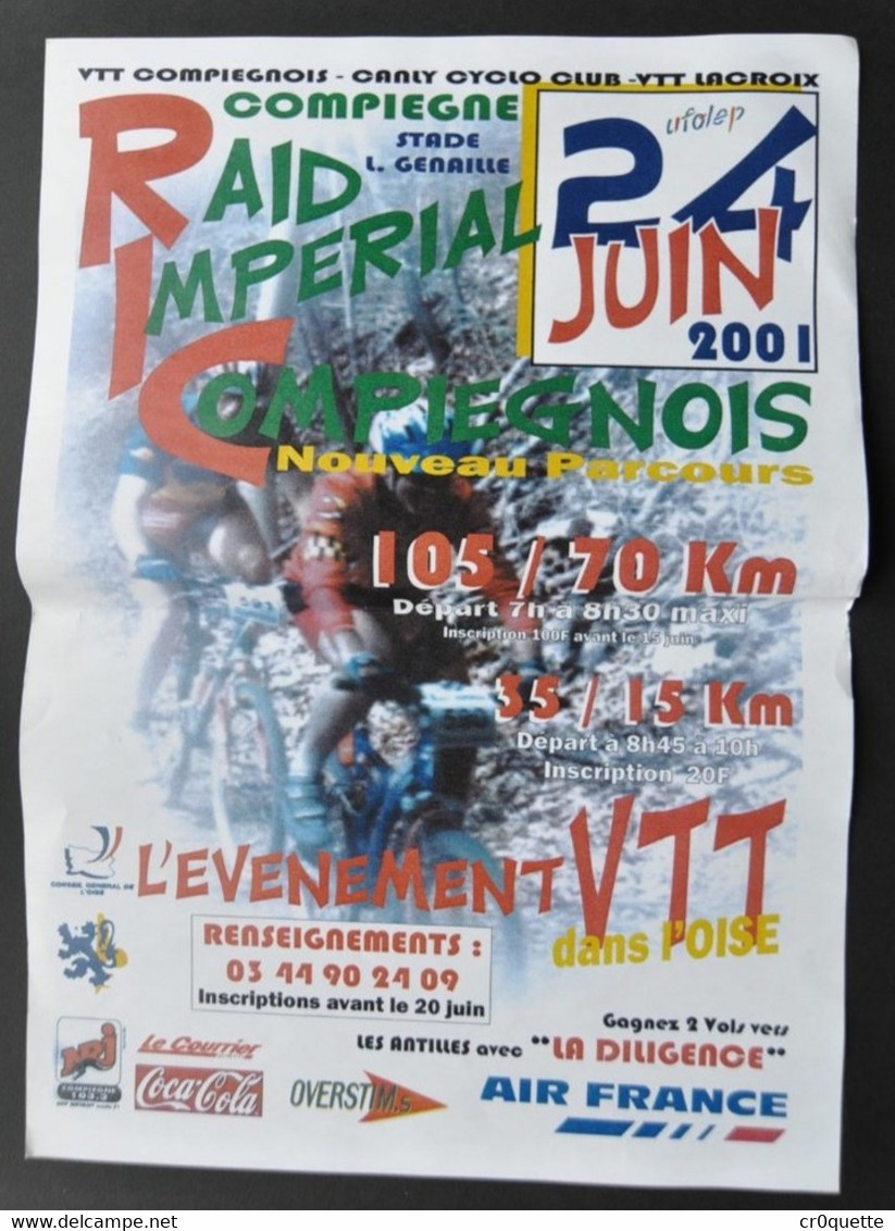 60200 COMPIEGNE - AFFICHE VTT RAID IMPERIAL En 2001 - Cyclisme