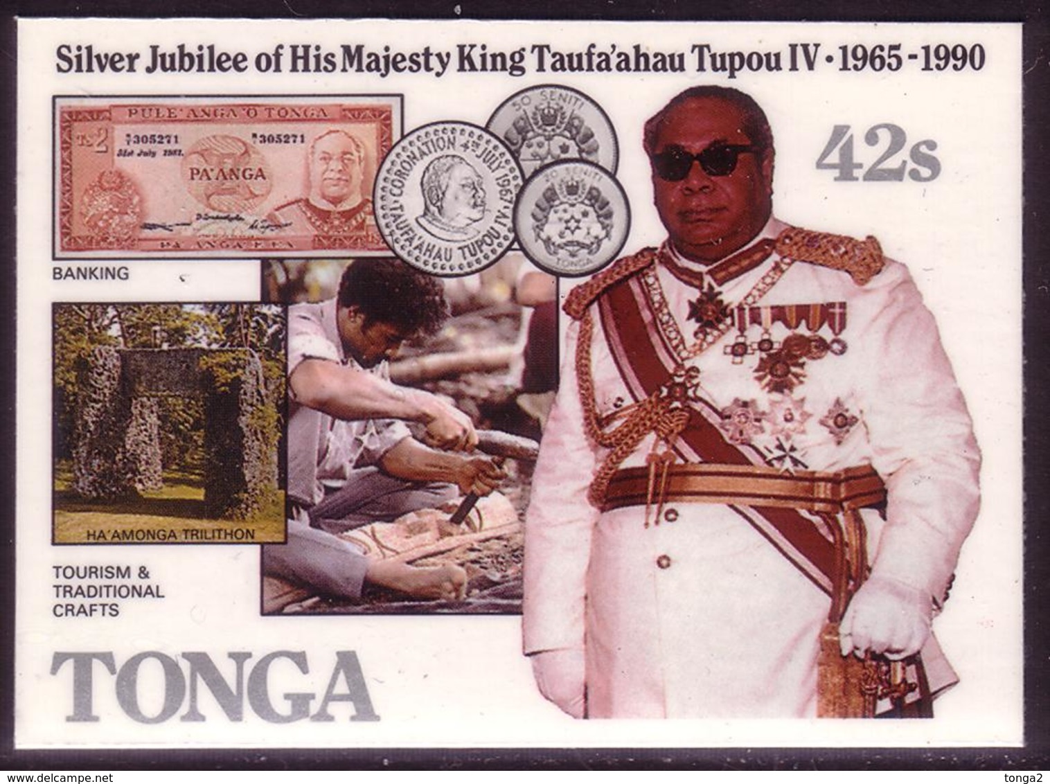 TONGA Cromalin Proof 1990 - King And Tonga Money - Coins - 5 Exist - Monete