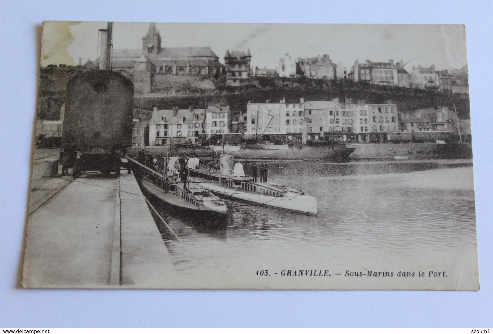 Granville Sous Marins Dans Le Port  1929 Ton Sipia - Granville