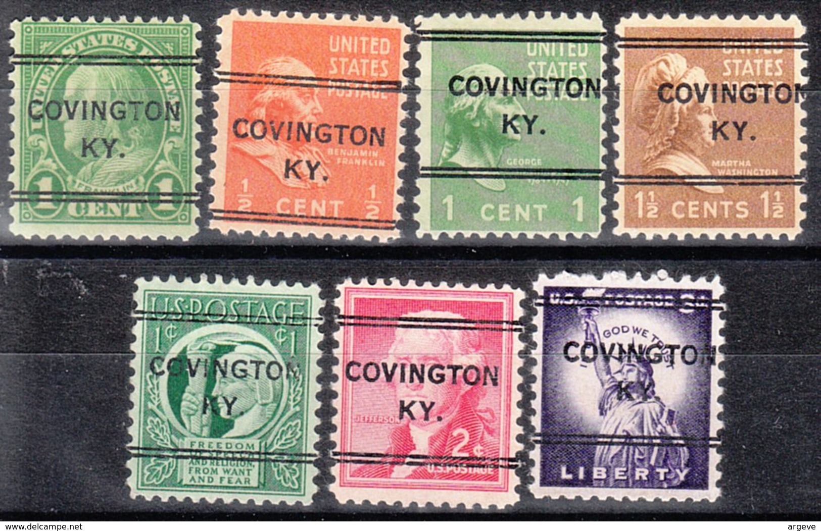 USA Precancel Vorausentwertung Preo, Locals Kentucky, Covington 243, 7 Diff. Perf. 11x 10 1/2 - Vorausentwertungen