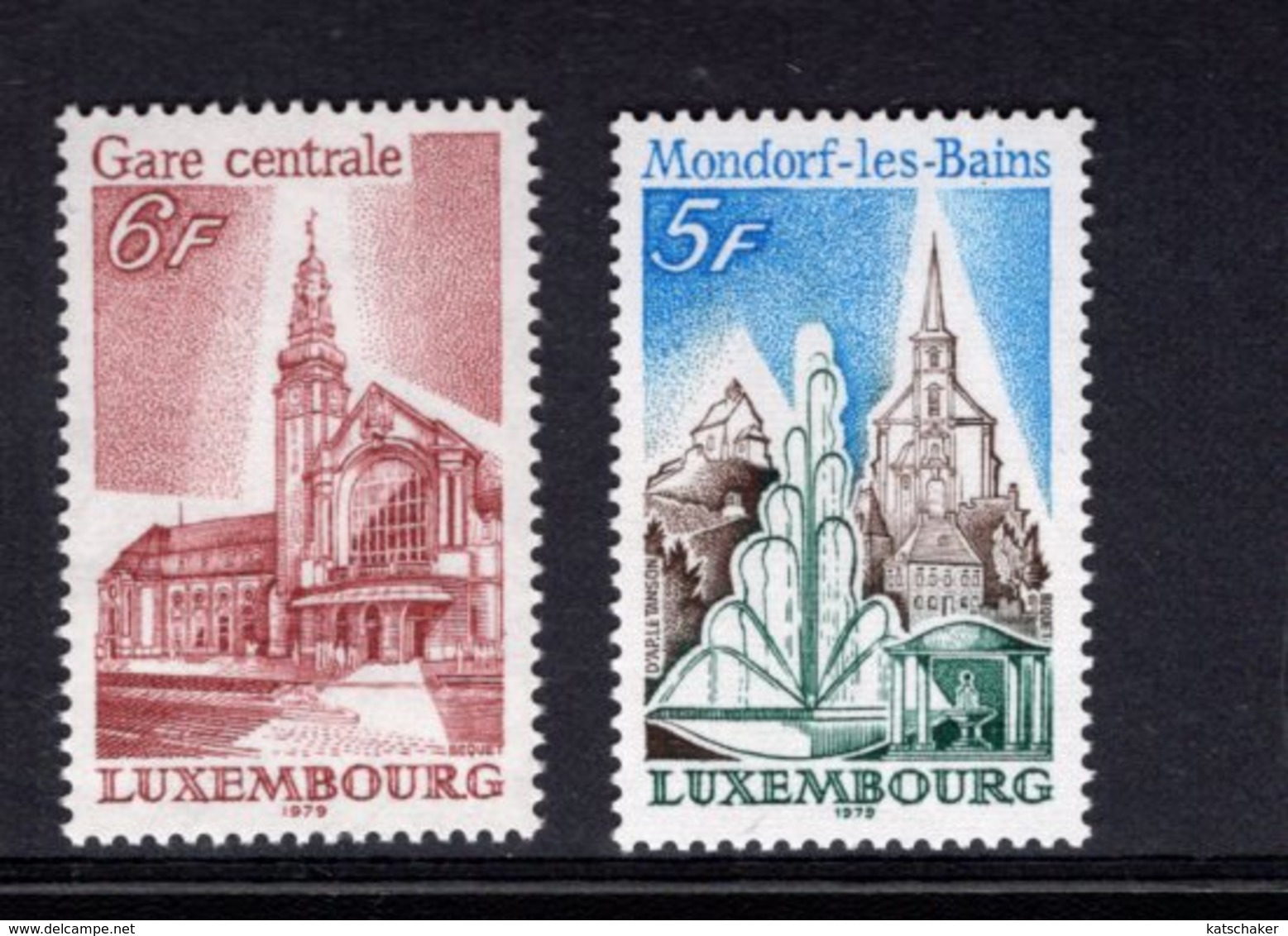 820224436 1979 SCOTT 622 623 POSTFRIS MINT  NEVER HINGED EINWANDFREI (XX)  LUXEMBOURG CENTRAL STATION - ST MICHAELS CHUR - Unused Stamps