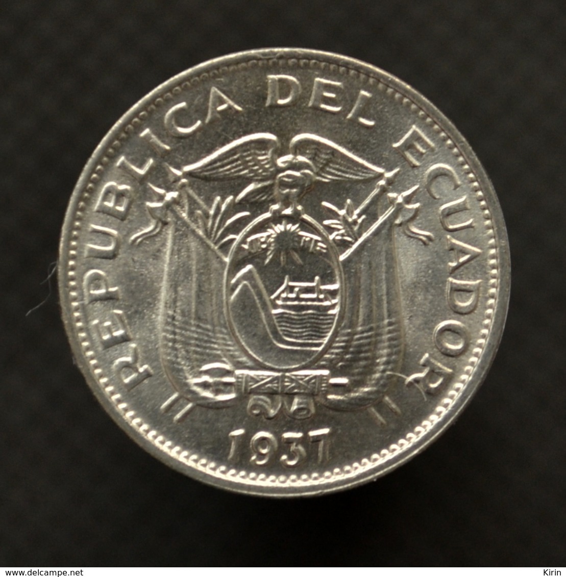 Ecuador 10 Centavos 1937. Km76. UNC. South America Coin. - Ecuador