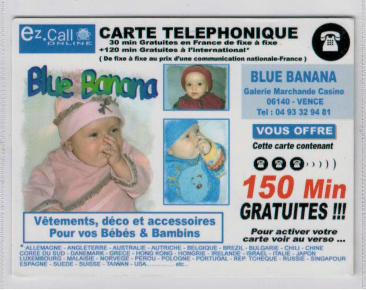 Ez.call - Blue Banana -  Voir Scans Et Description - Autres & Non Classés