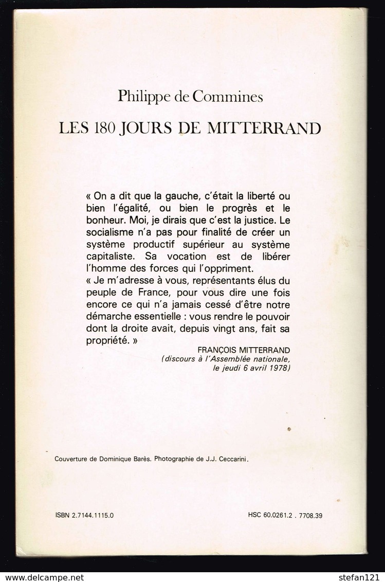 Les 180 Jours De Mitterrand - Philippe De Commines - 1977 - 238 Pages 24 X 15,3 Cm - Geschichte