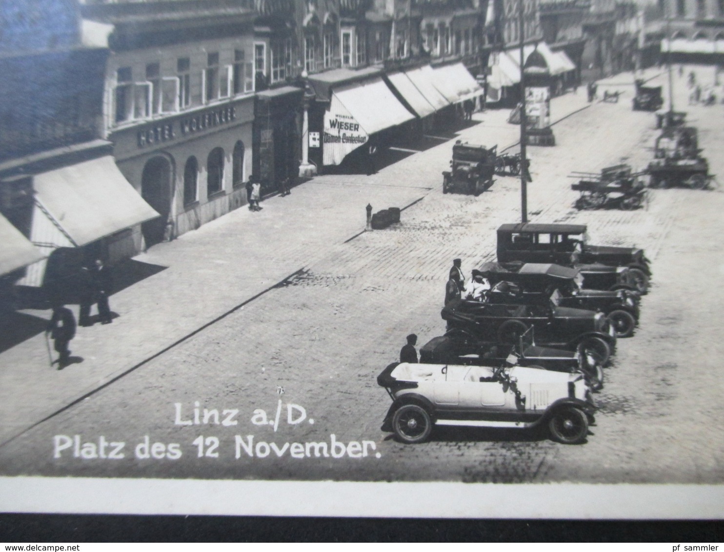 Echtfoto AK 1931 Österreich Linz Platz Des 12. November. Verschiedene Autos Und Kutschen / Automobile Richard Straub - Linz