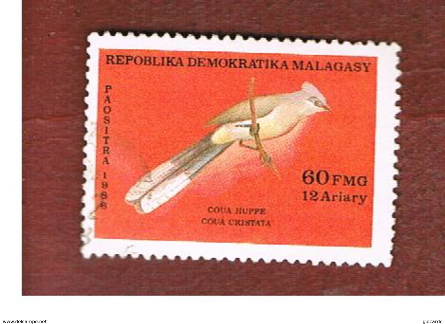 MADAGASCAR -  SG 603  -   1986 BIRDS: COUA CRISTATA  -  USED° - Madagascar (1960-...)