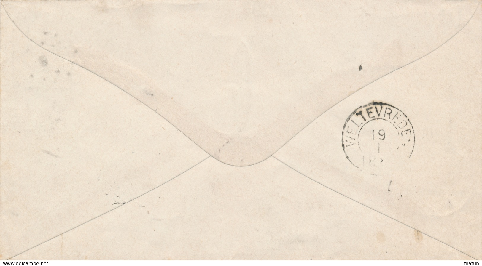 Nederlands Indië - 1886 - 5 Cent Willem III, Envelop G3 Van KR En Puntstempel BUITENZORG Naar Freiberg / Sachsen - Nederlands-Indië