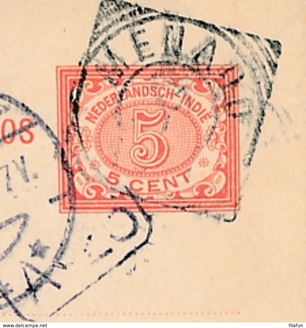 Nederlands Indië - 1911 - 5 Cent Cijfer, Briefkaart G21 Van VK MENADO Naar Amersfoort / Nederland - Nederlands-Indië