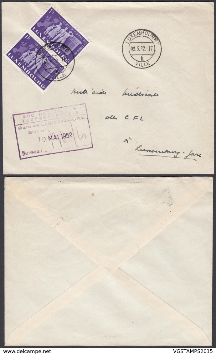 Luxembourg 1952 - Lettre De La Société Des Chemins De Fer Luxembourgeois - RARE (BE) DC3749 - Lettres & Documents