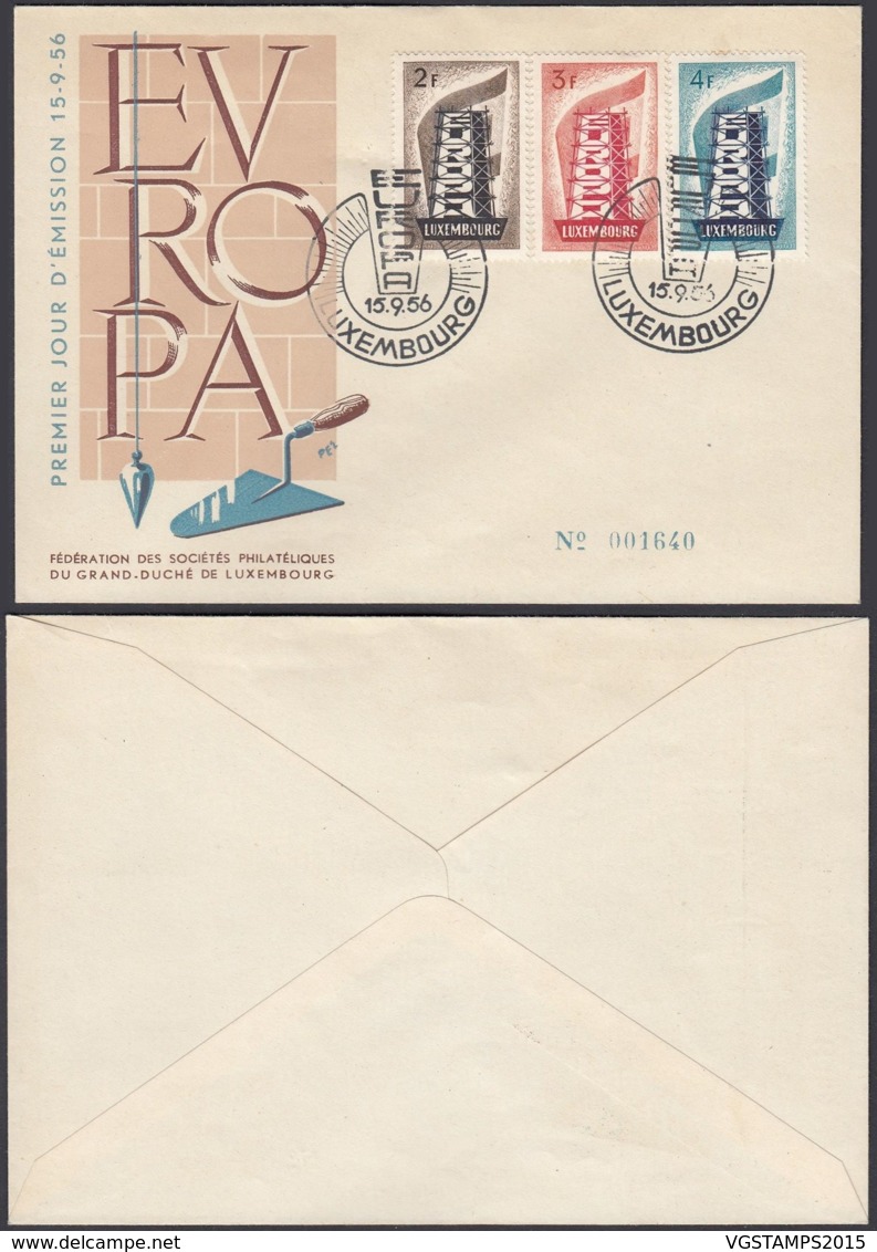 Luxembourg 1956 -2 FDC Europa Avec Nº514/6 (BE) DC3769 - Lettres & Documents