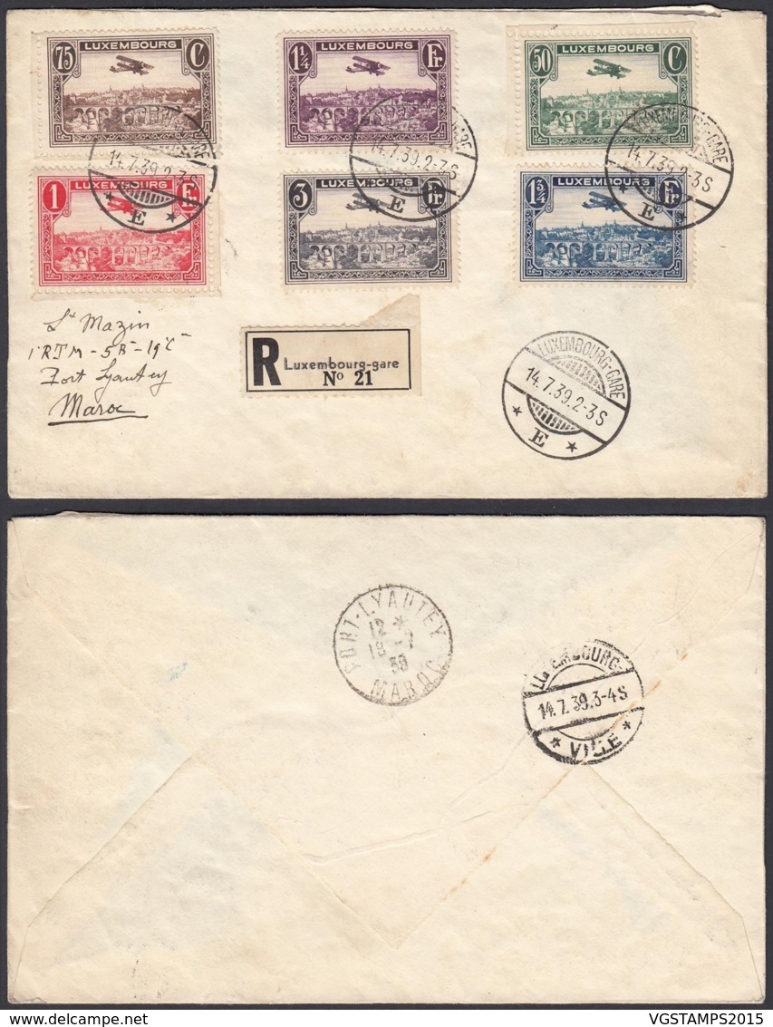 Luxembourg 1939 - Prifix PA 1/6 Sur Lettre Pour Maroc - RARE  (BE) DC 3776 - Lettres & Documents