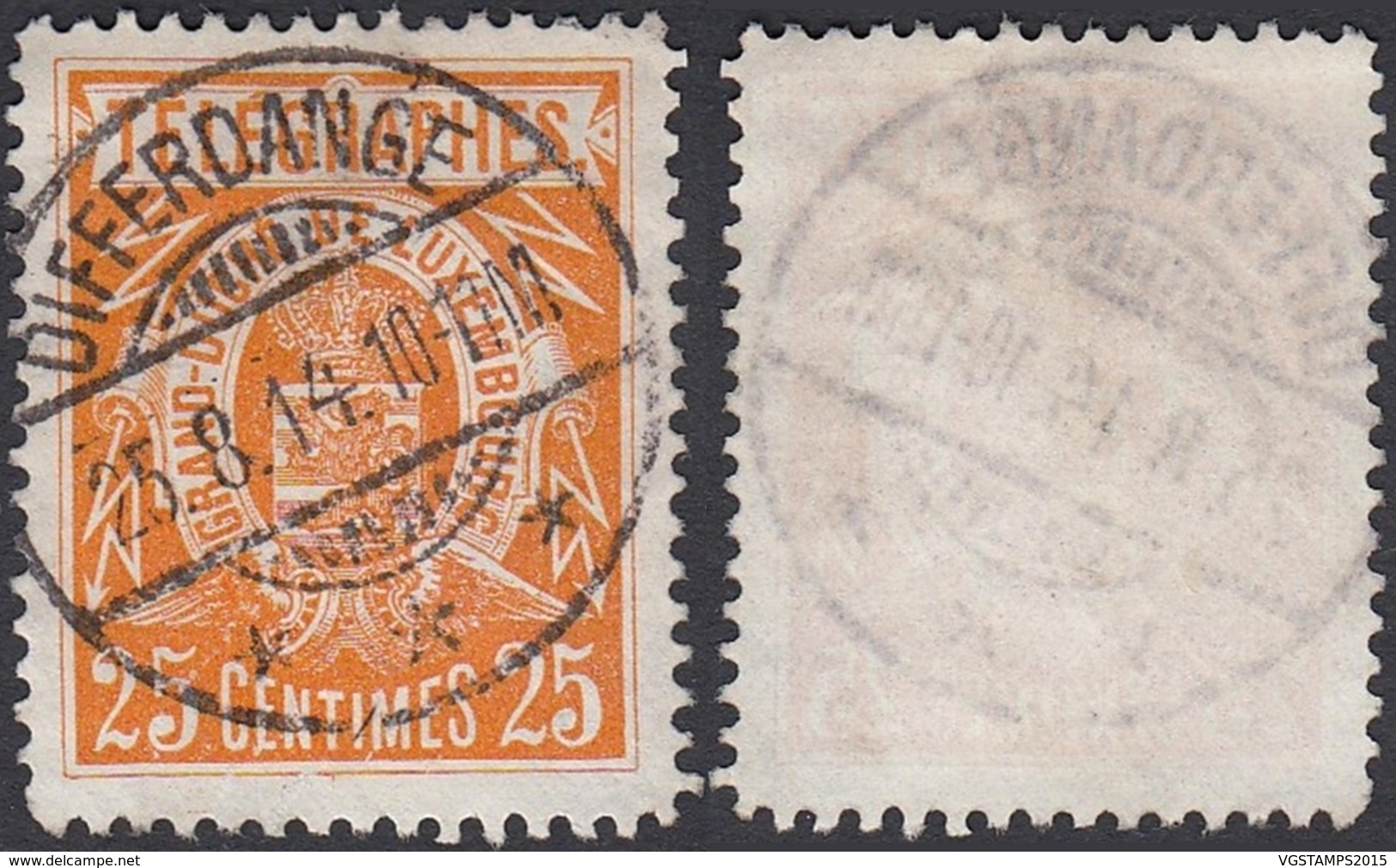 Luxembourg 1895 - Prifix Nº 8 Dentelé 11x11 1/2 Obl. Centrale " DIFFERDANGE "  (BE) DC 3777 - Autres & Non Classés