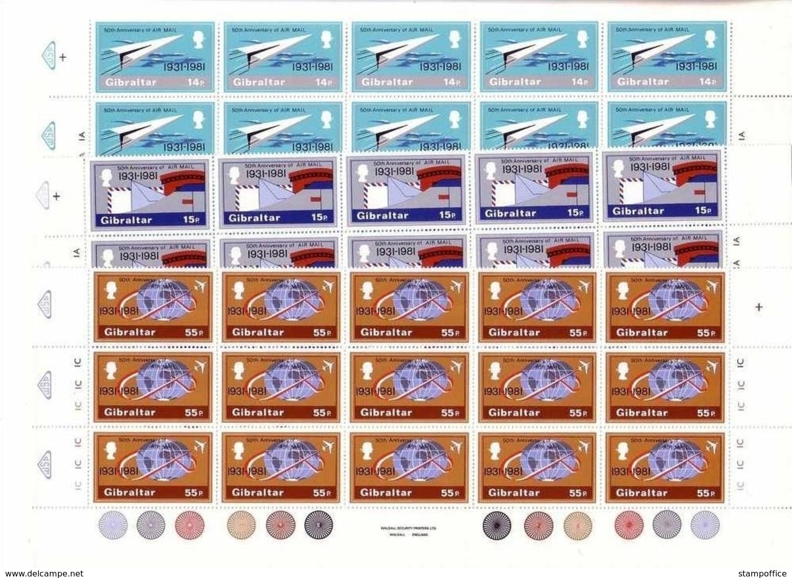 GIBRALTAR MI-NR. 426-428 POSTFRISCH(MINT) Bogenteil LUFTPOST - FLUGZEUG - Gibraltar