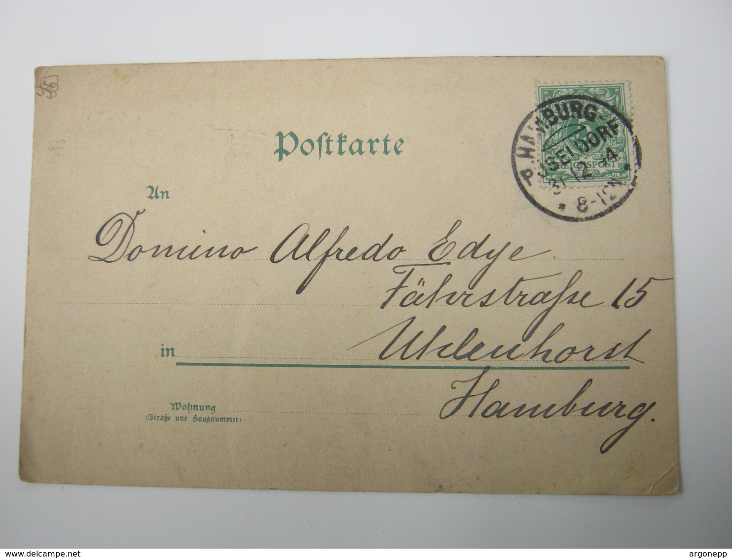 1894 ,  Hamburg - PÖSSELDORF , Klarer KOS Stempel Auf Karte - Briefe U. Dokumente