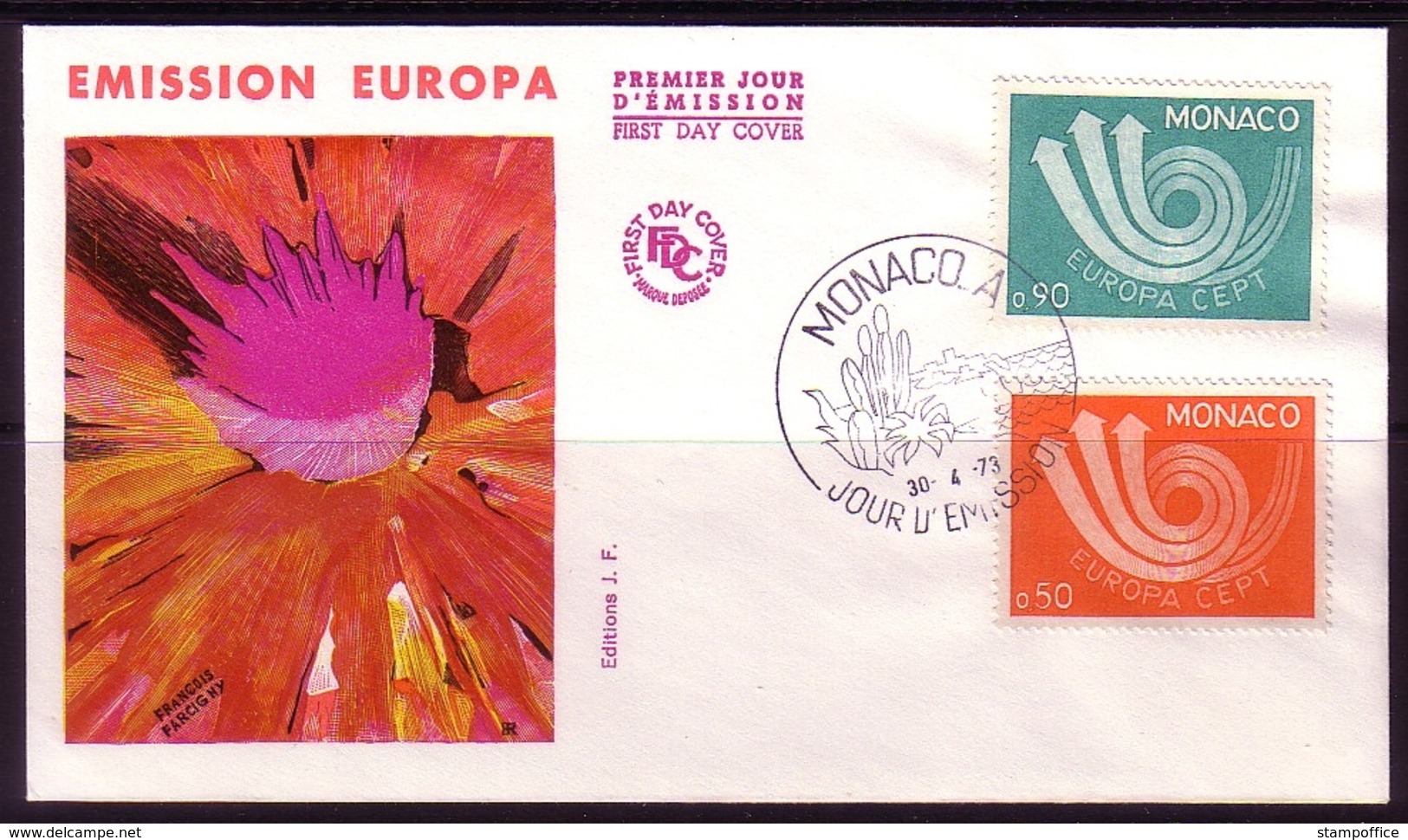 MONACO MI-NR 1073-1074 FDC EUROPA CEPT 1973 POSTHORN - FDC