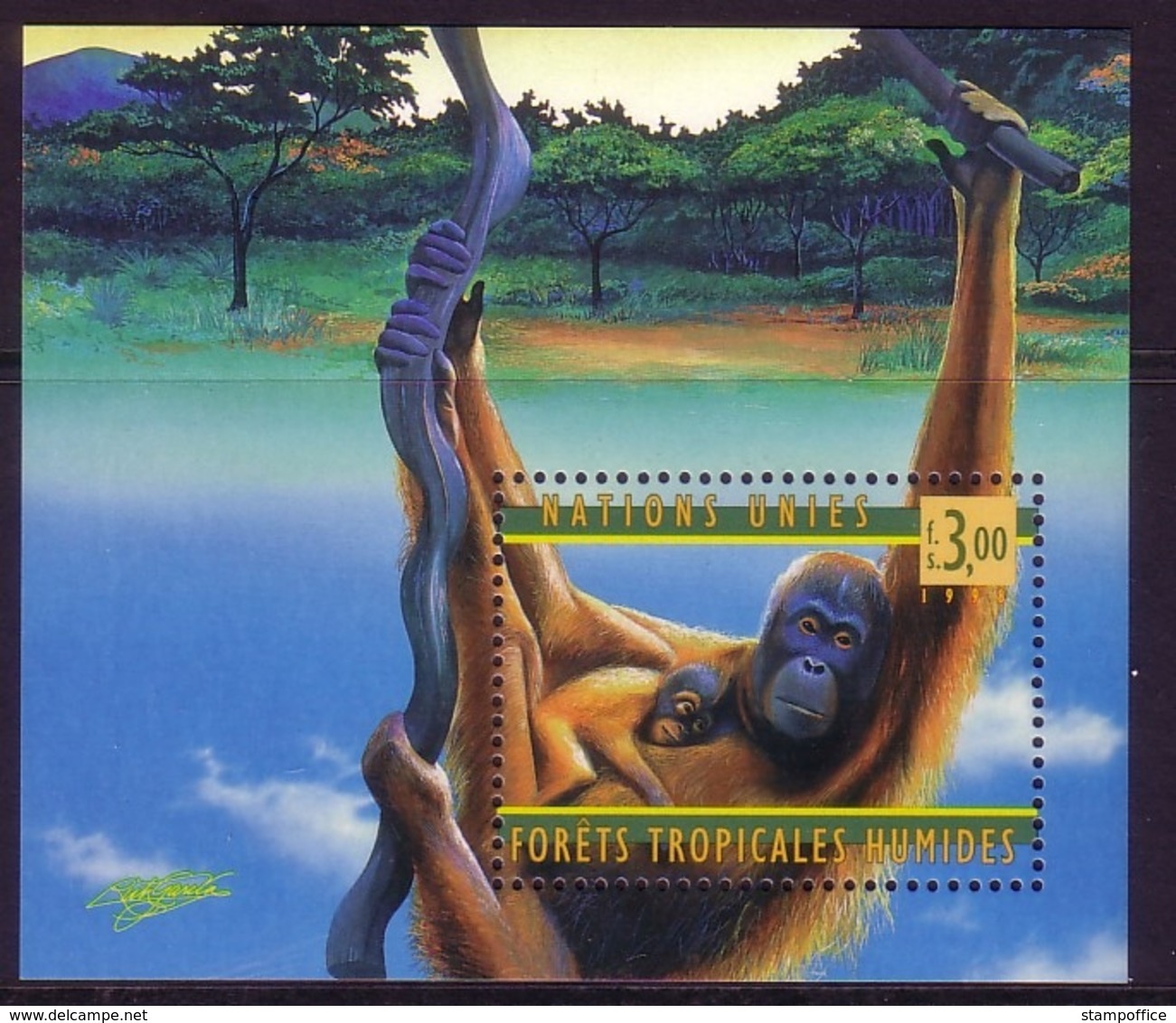 UNO GENF BLOCK 10 POSTFRISCH(MINT) 50 JAHRE WHO 1998 ORANG-UTAN - Blocks & Sheetlets