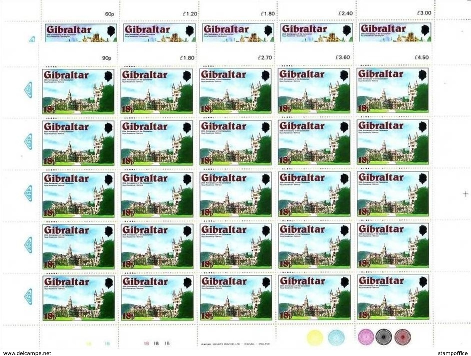 GIBRALTAR MI-NR. 373-376 A POSTFRISCH(MINT) Bogensatz KÖNIGSSCHLÖSSER - Gibraltar