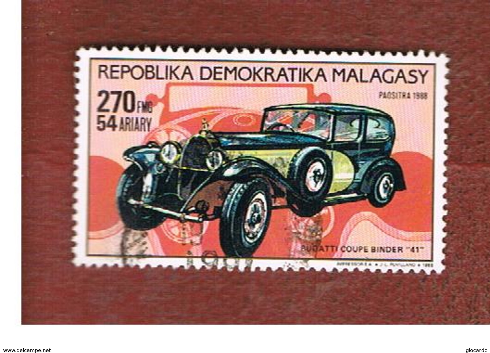 MADAGASCAR -  SG 726  -   1989  CARS: BUGATTI COUPE BINDER 41   -  USED° - Madagaskar (1960-...)