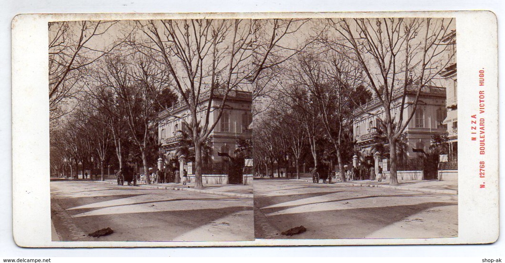 AK-1657/ Nizza Boulevard Victor Hugo Frankreich Stereofoto V Alois Beer ~ 1900 - Stereo-Photographie