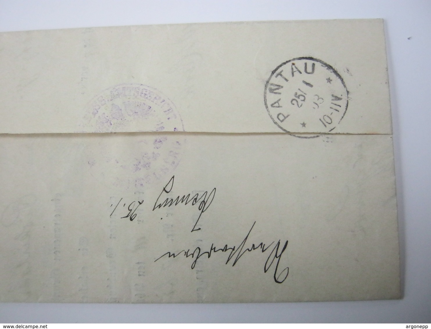 1903 . ZEMPELBURG  , Klarer Stempel Auf   Dienstbrief Mit Inhalt, Rs. Stempel PANTAU - Briefe U. Dokumente