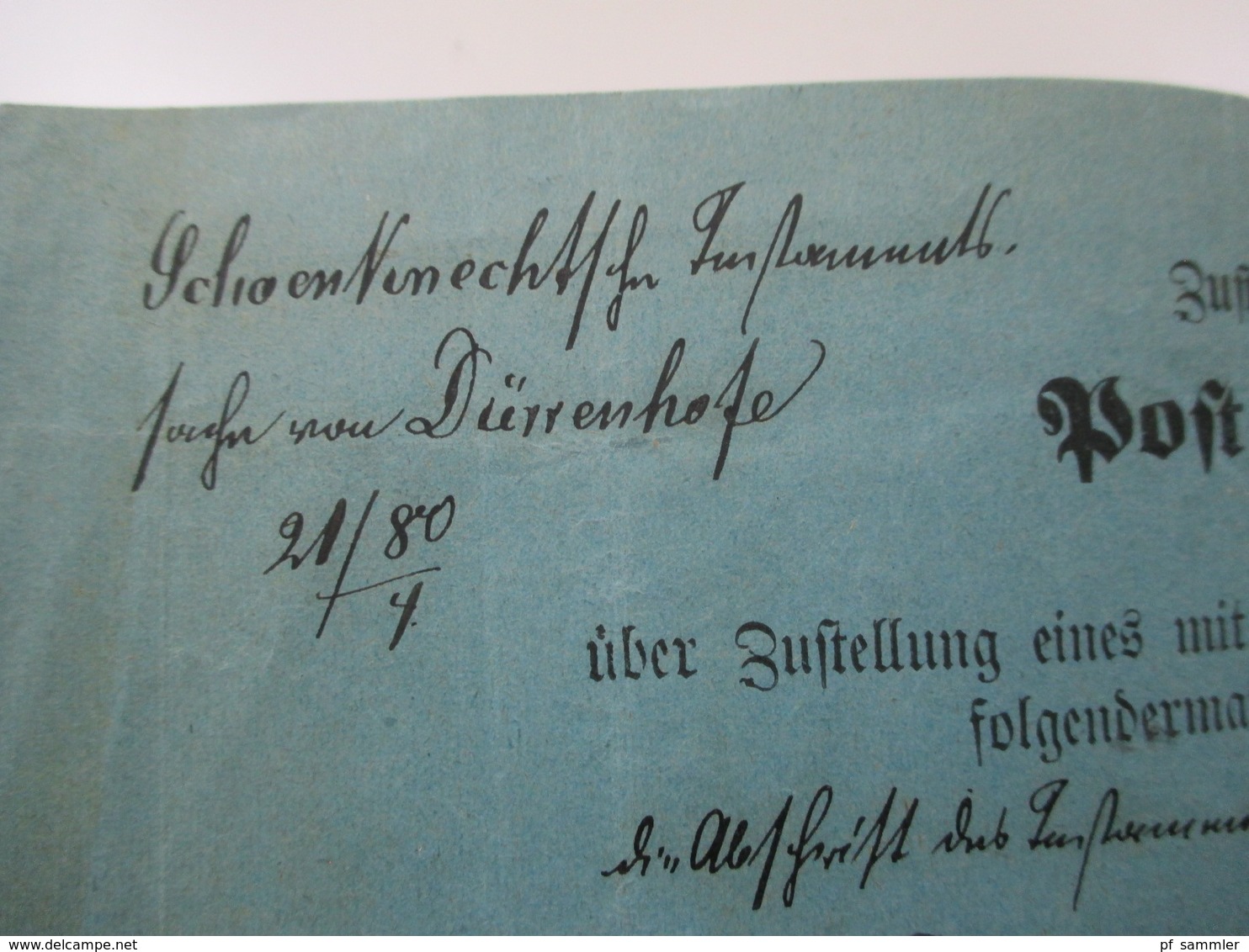 DR 1882 Post Zustellungsurkunde Stempel Ra3 Mittenwalde Reg. bez. Potsdam 28.3.82 an das Königl. Amtsgericht zu Lübben