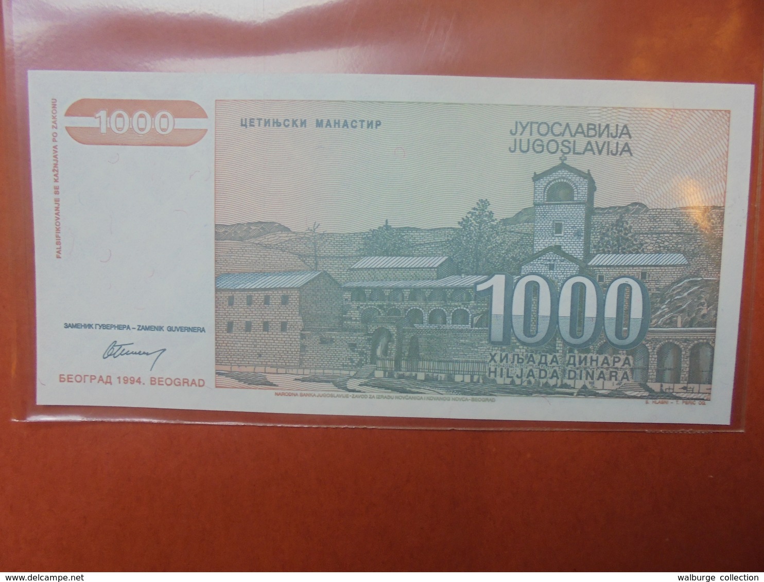 YOUGOSLAVIE 1000 DINARA 1994 PEU CIRCULER/NEUF - Joegoslavië